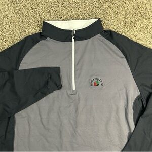 FootJoy FJ Mens 2XL Gray/Black Berry Hills Golf 1/4 Zip Long Sleeve Performance
